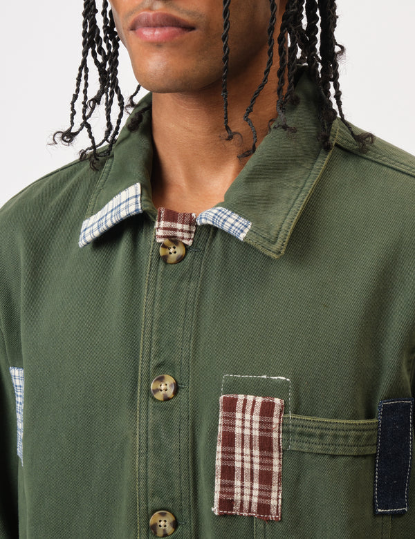 Bhode Chore Jacket (Patchwork) - Ever Green