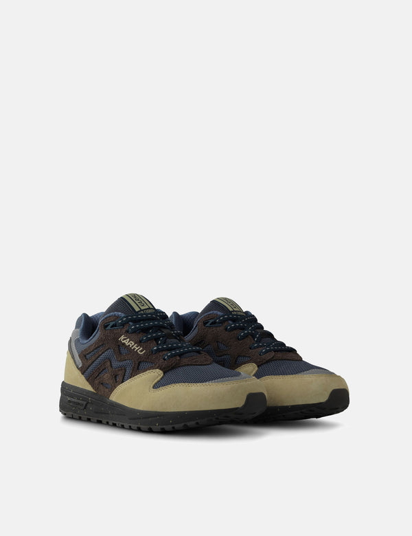 Karhu Legacy 96 Trainers - Pale Olive Green/Chocolate Torte