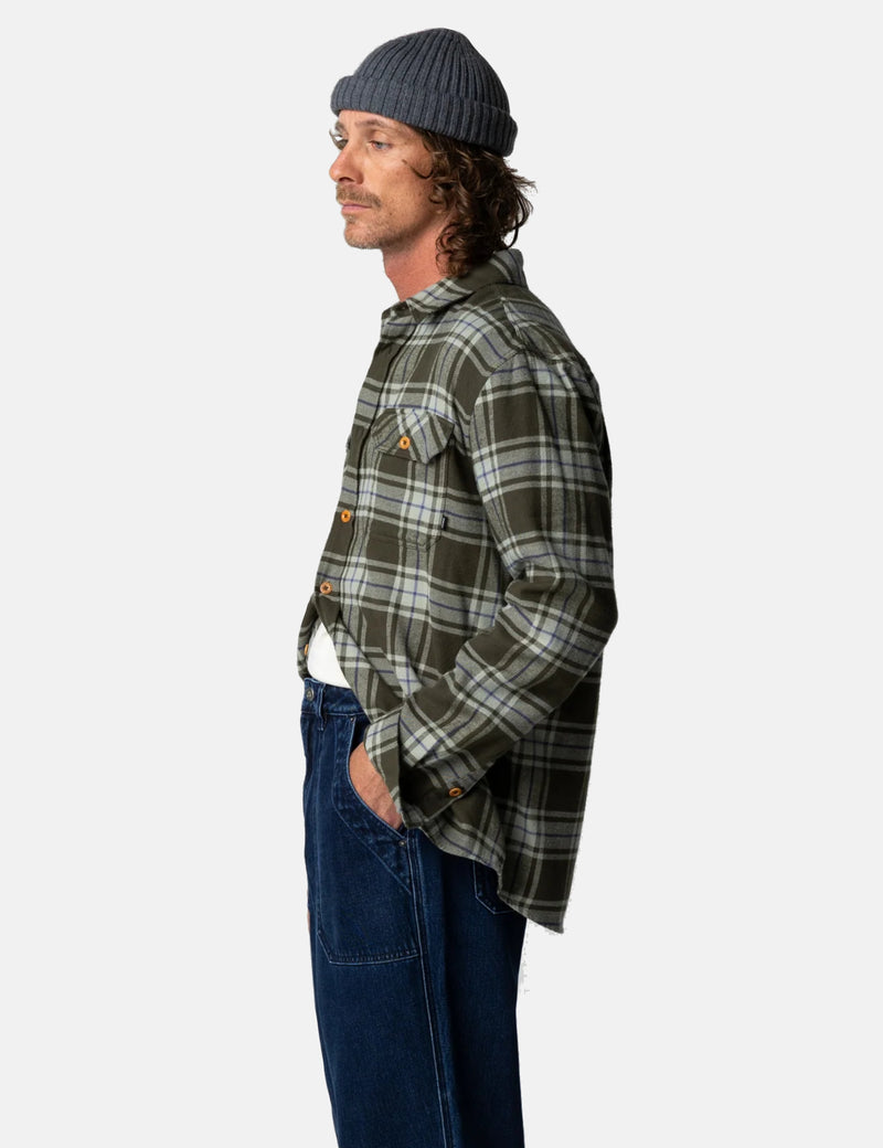 Finisterre Beardsmore Timber Check Shirt - Green