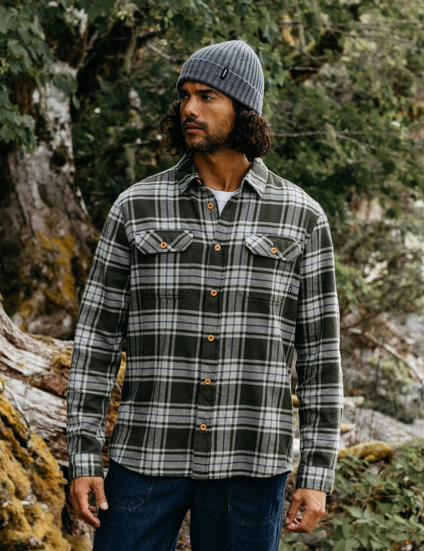 Finisterre Beardsmore Timber Check Shirt - Green