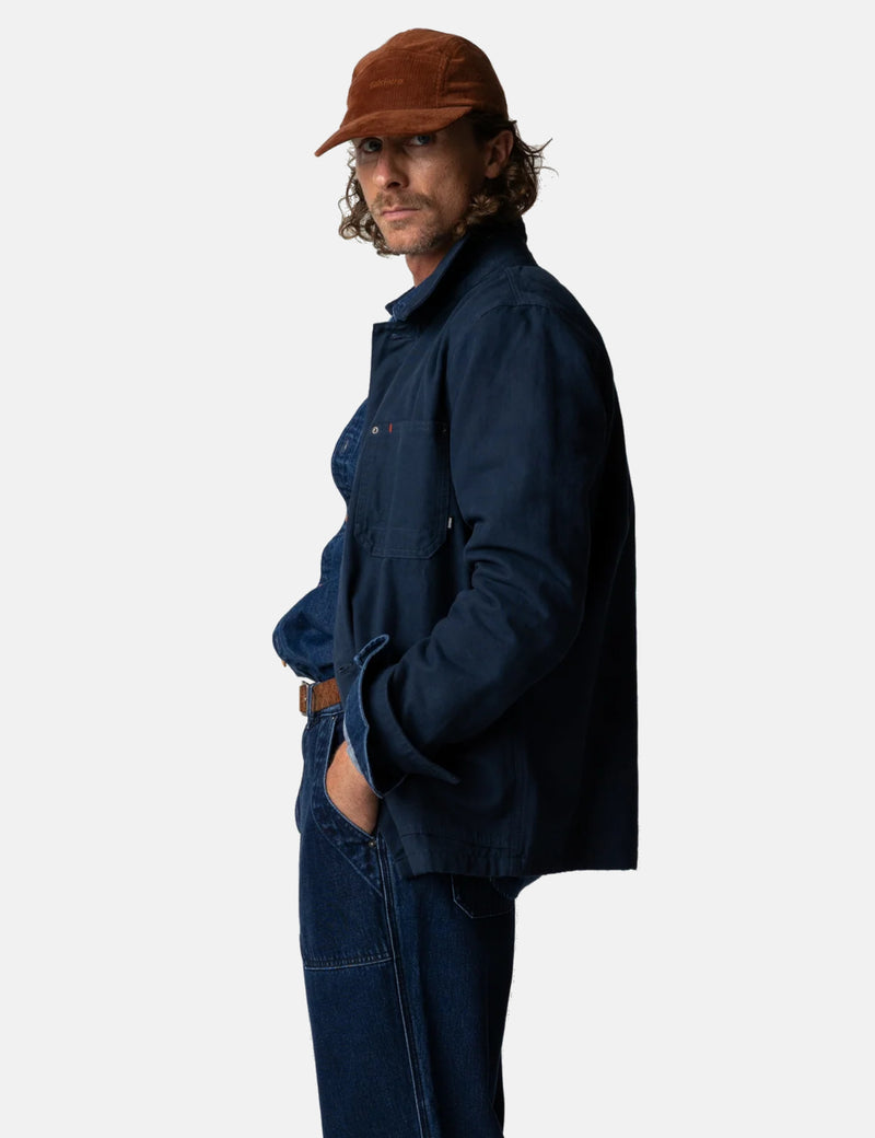 Finisterre Basset Flannel Lined Jacket - Navy Blue