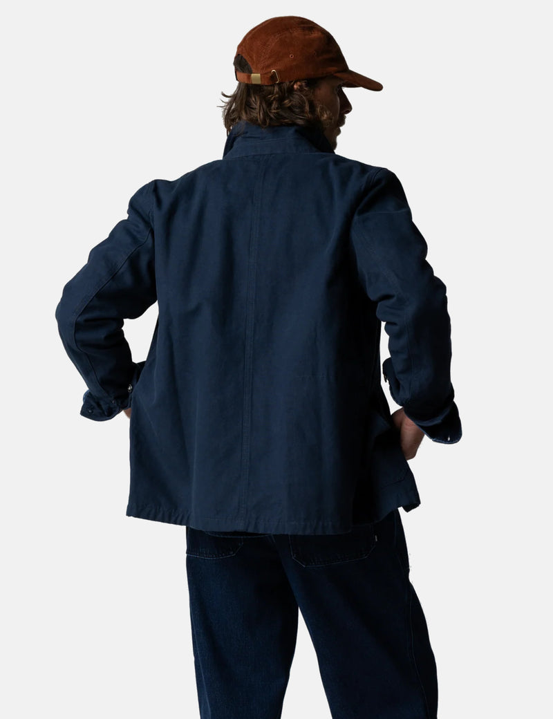 Finisterre Basset Flannel Lined Jacket - Navy Blue