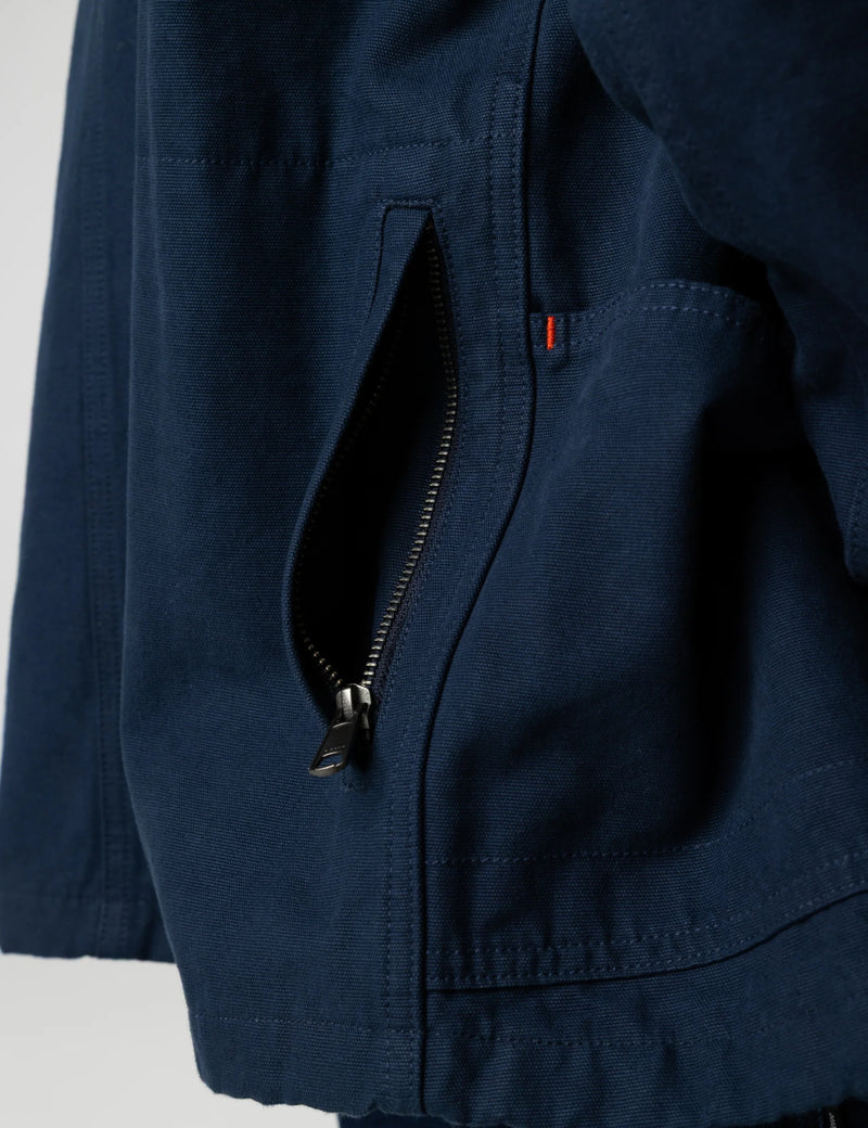 Finisterre Basset Flannel Lined Jacket - Navy Blue