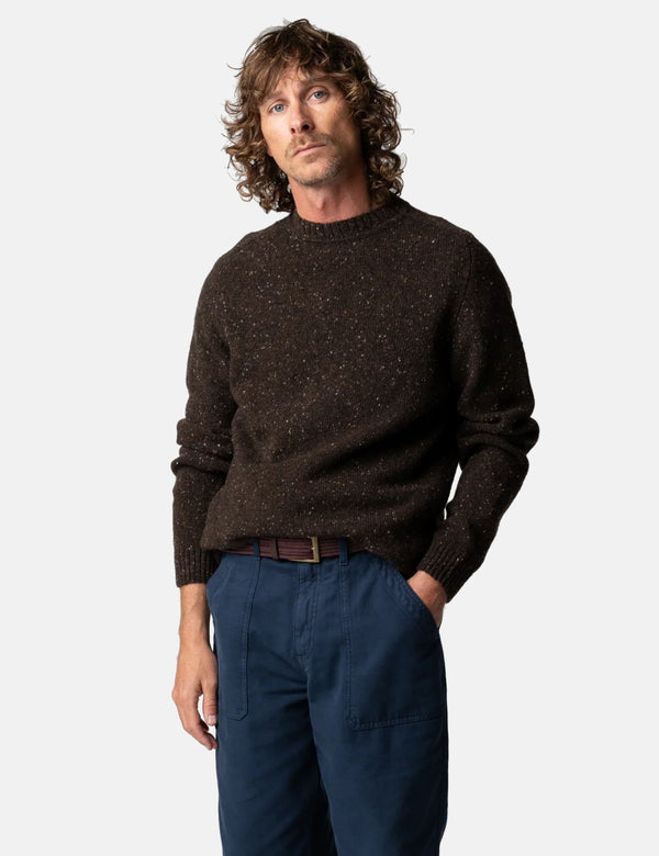 Finisterre Furlong Crew Sweatshirt - Burnt Umber