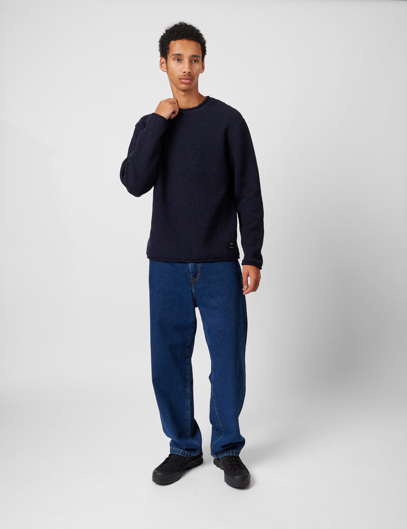 Finisterre Barents Jumper (Wool Mix) - Indigo Blue