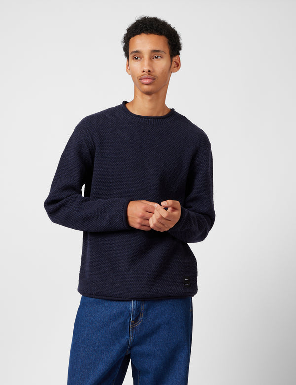Finisterre Barents Jumper (Wool Mix) - Indigo Blue