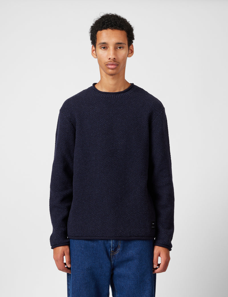 Finisterre Barents Jumper (Wool Mix) - Indigo Blue