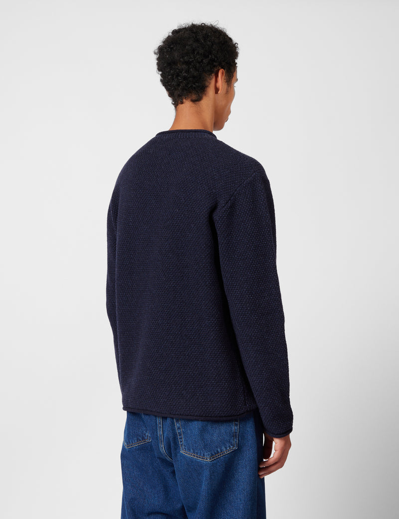 Finisterre Barents Jumper (Wool Mix) - Indigo Blue