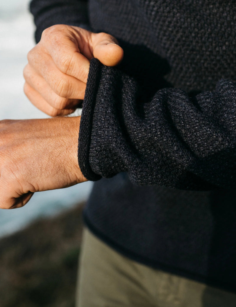 Finisterre Barents Jumper (Wool Mix) - Indigo Blue