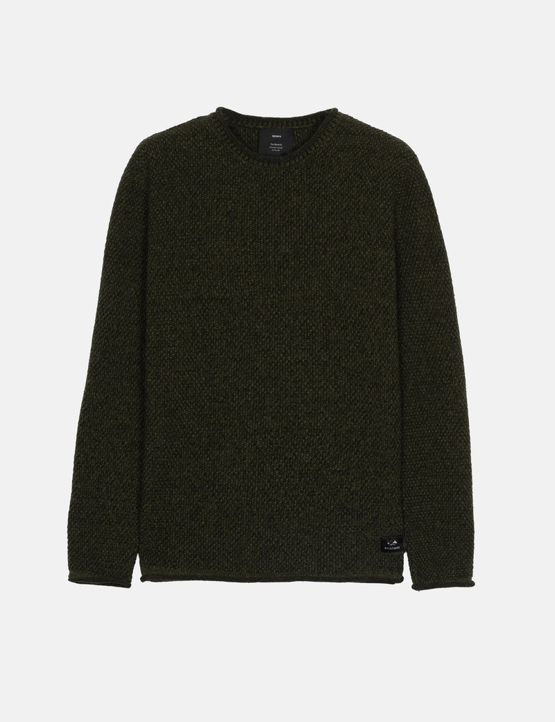 Finisterre Barents Jumper (Wool Mix) - Olive Green