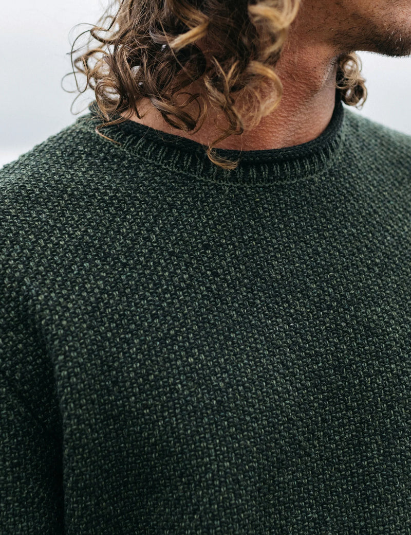 Finisterre Barents Jumper (Wool Mix) - Olive Green