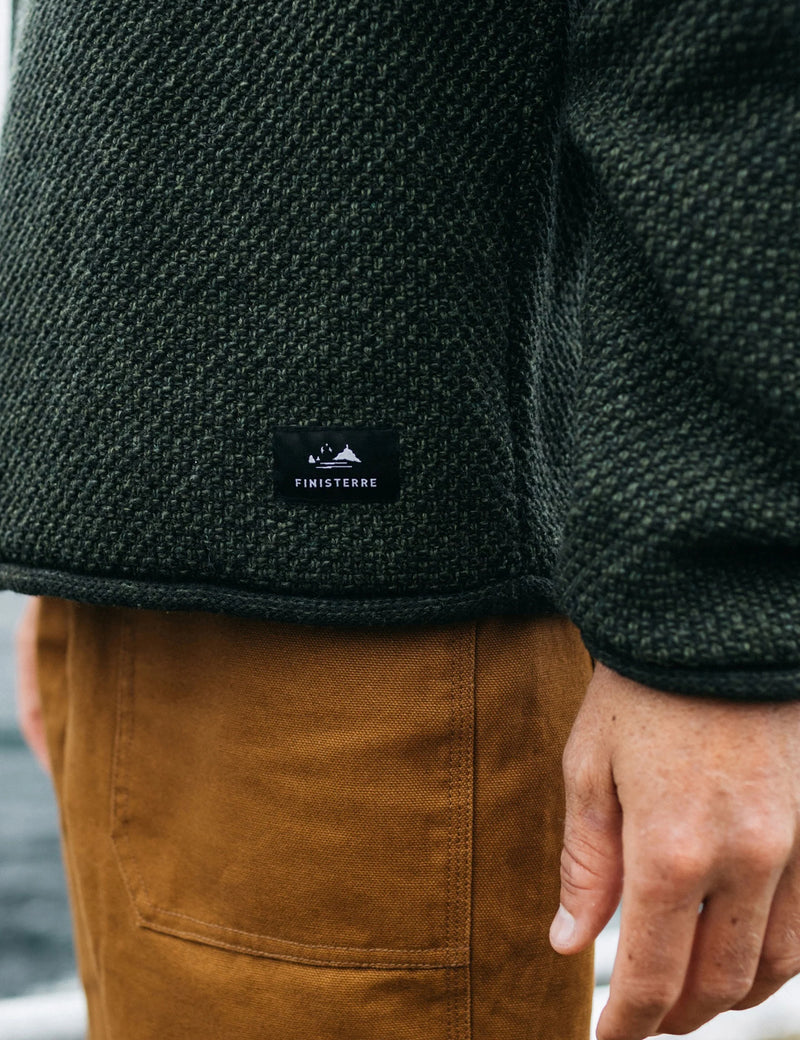 Finisterre Barents Jumper (Wool Mix) - Olive Green