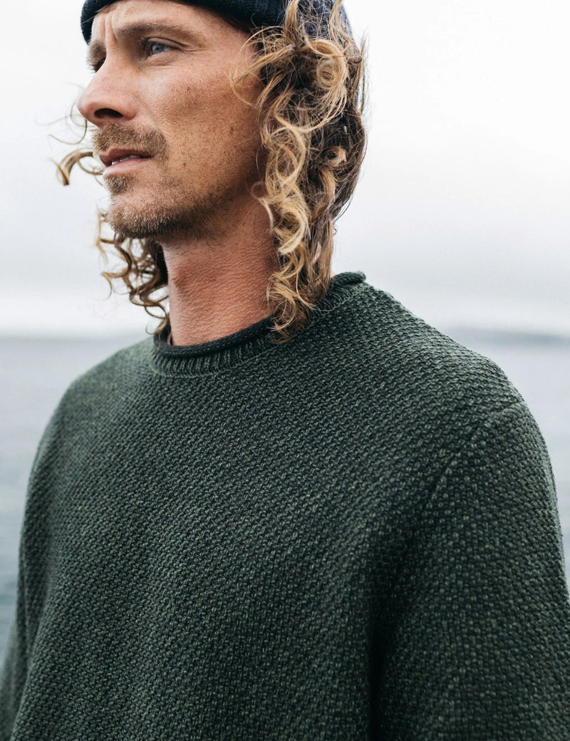 Finisterre Barents Jumper (Wool Mix) - Olive Green