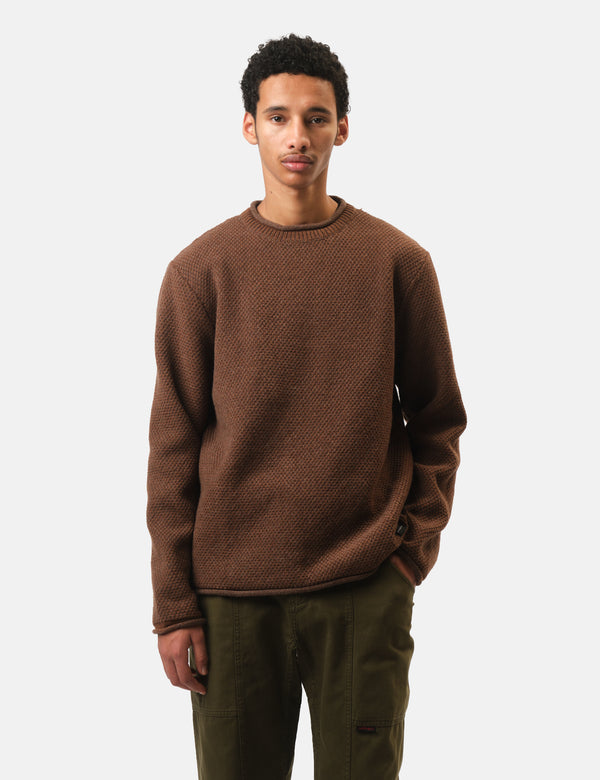 Finisterre Barents Jumper (Wool Mix) - Pecan Brown