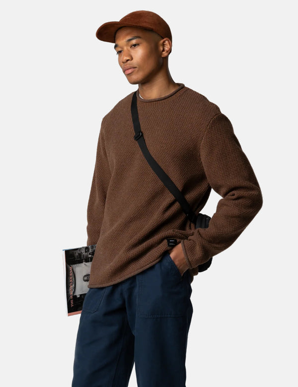 Finisterre Barents Jumper (Wool Mix) - Pecan Brown
