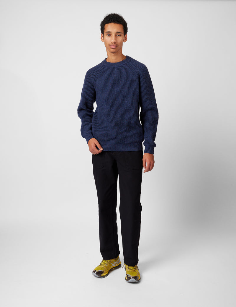 Finisterre Mora Jumper (Wool Mix) - Navy Blue