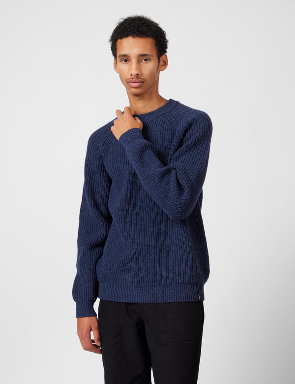 Finisterre Mora Jumper (Wool Mix) - Navy Blue