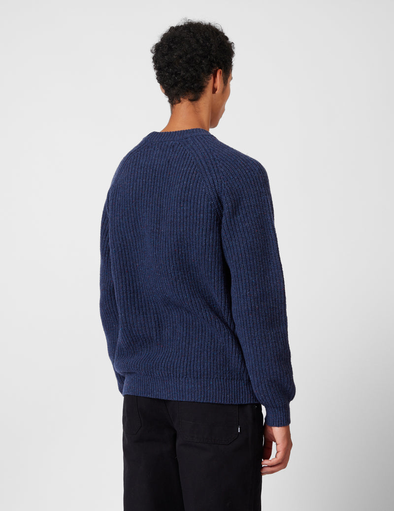 Finisterre Mora Jumper (Wool Mix) - Navy Blue