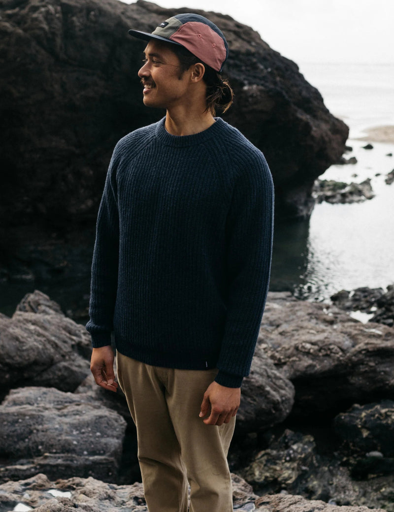 Finisterre Mora Jumper (Wool Mix) - Navy Blue