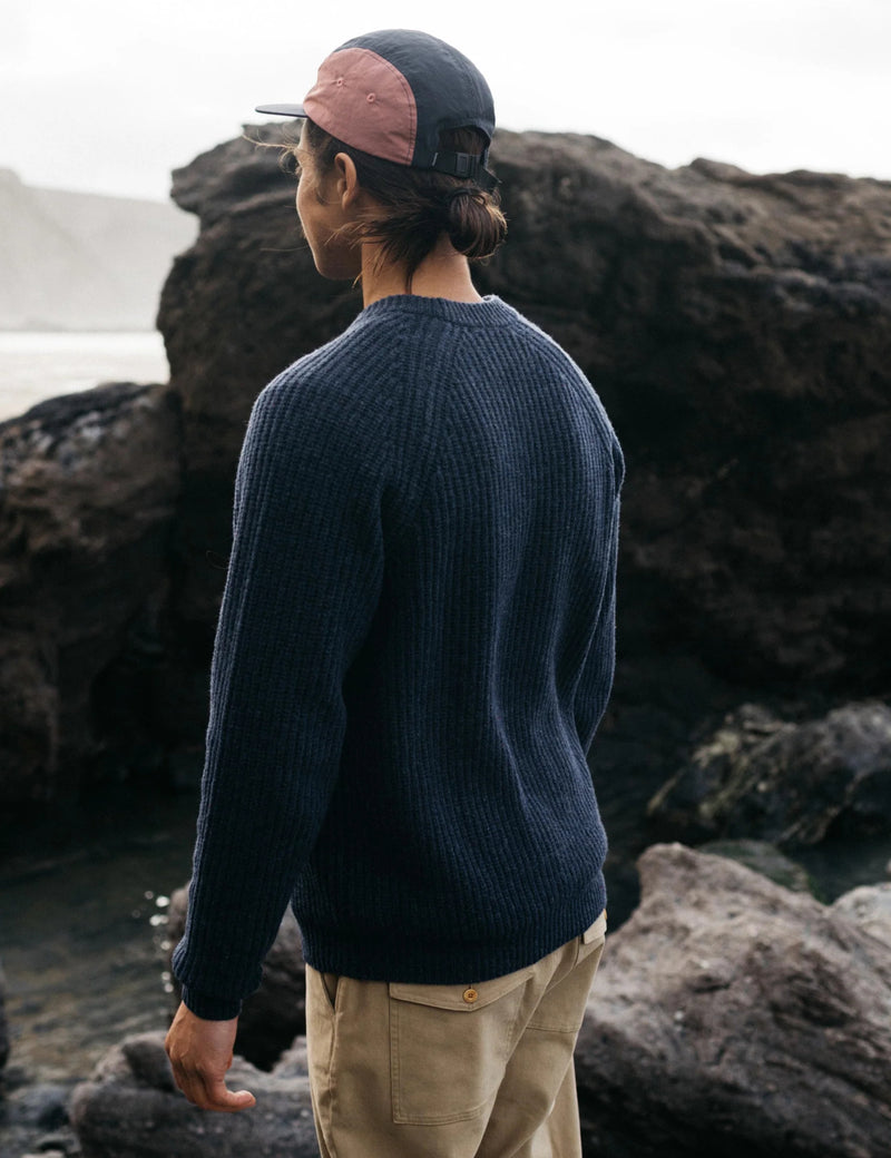 Finisterre Mora Jumper (Wool Mix) - Navy Blue