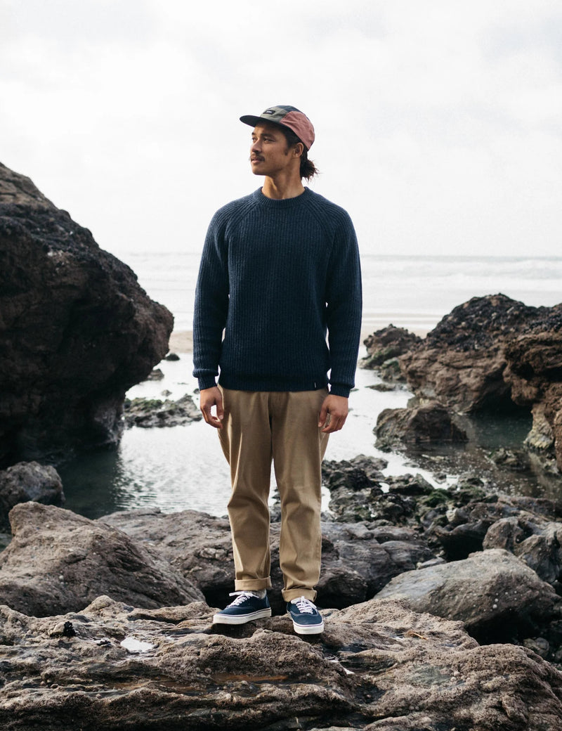Finisterre Mora Jumper (Wool Mix) - Navy Blue