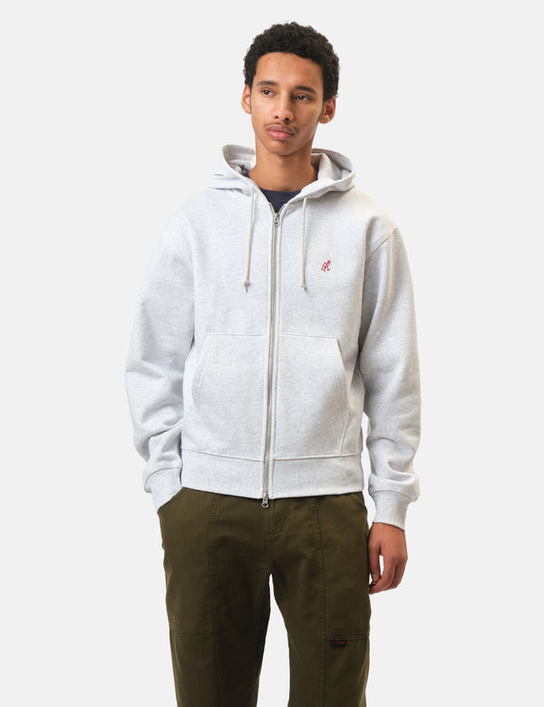 Gramicci One Point Zip Hooded Sweatshirt - Heather Ash Grey