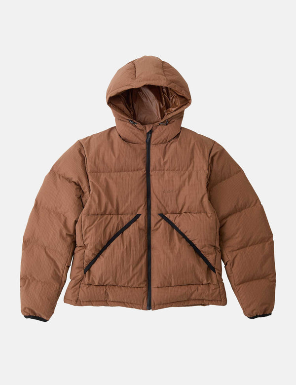 Gramicci Down Puffer Hooded Jacket - Brown