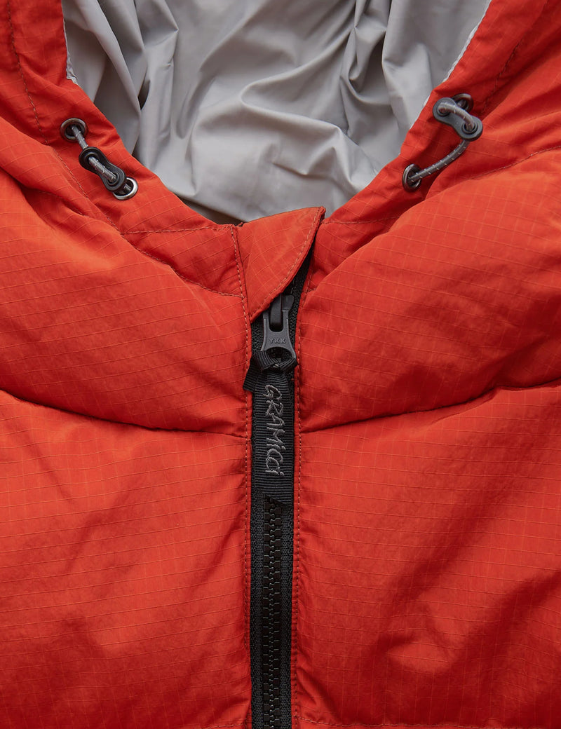 Gramicci Down Puffer Hooded Jacket - Burnt Red