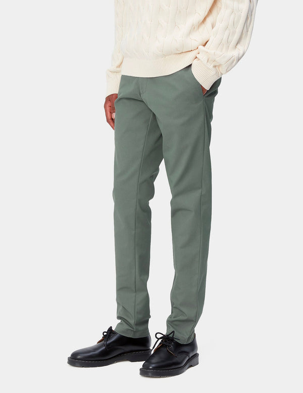 Carhartt-WIP Sid Pant Chino Trousers - Park Green Rinsed