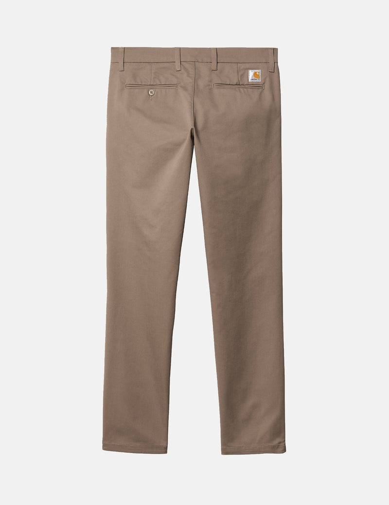 Carhartt-WIP Sid Pant Chino Trousers - Branch Brown Rinsed