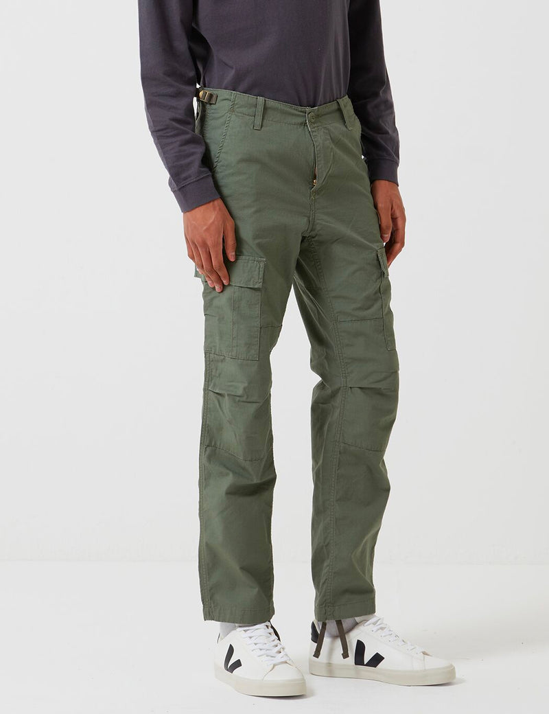 Carhartt-WIP Aviation Pant - Dollar Green Rinsed