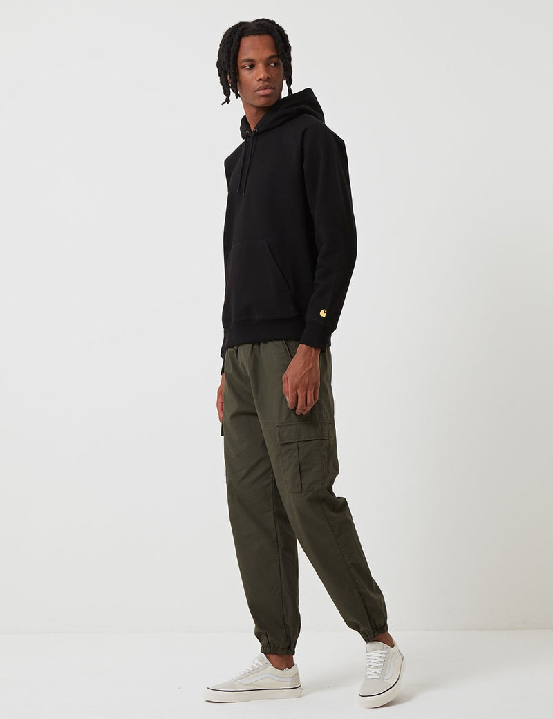 Carhartt WIP Hooded Chase Sweatshirt - Black/Gold