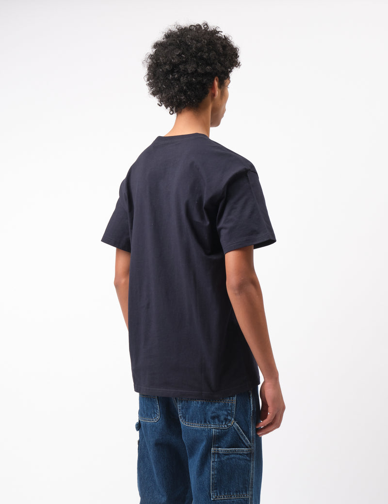 Carhartt-WIP Chase T-Shirt - Dark Navy Blue/Gold