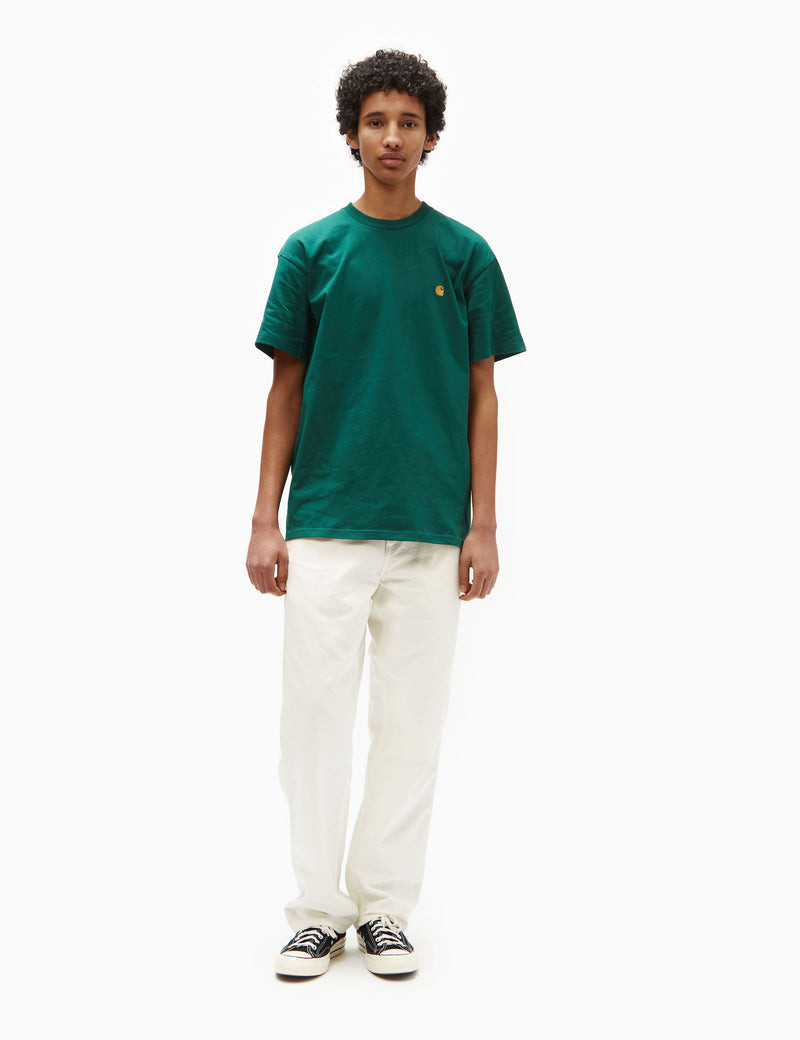 Carhartt-WIP Chase T-Shirt (Loose) - Chervil Green/Gold