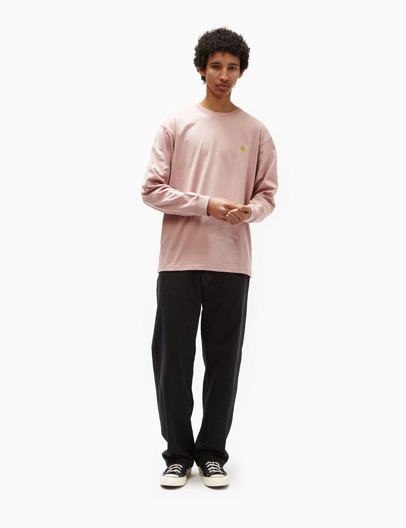 Carhartt-WIP Long Sleeve Chase T-Shirt (Loose) - Glassy Pink