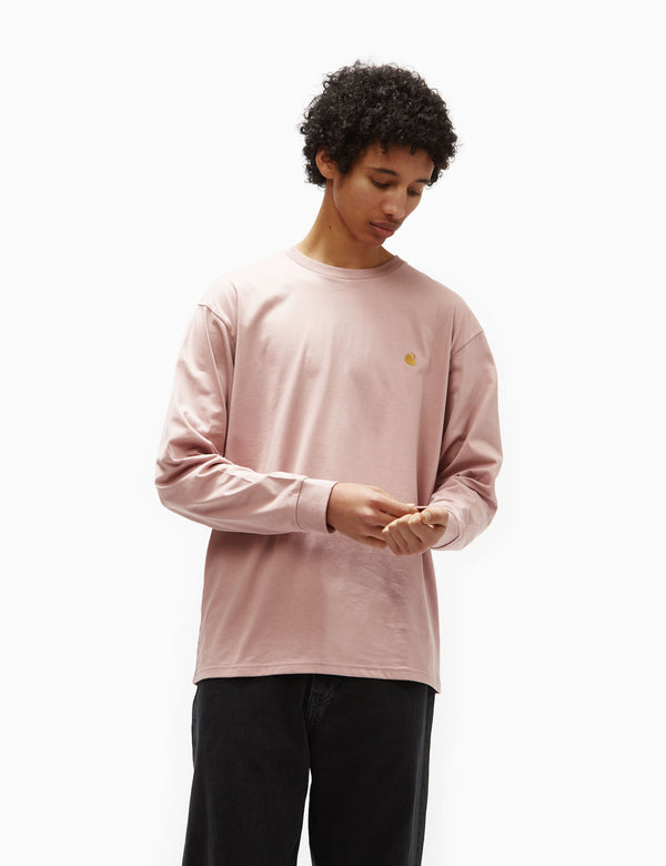 Carhartt-WIP Long Sleeve Chase T-Shirt (Loose) - Glassy Pink