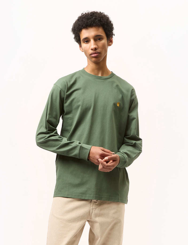 Carhartt WIP Long Sleeve Chase T-Shirt - Duck Green