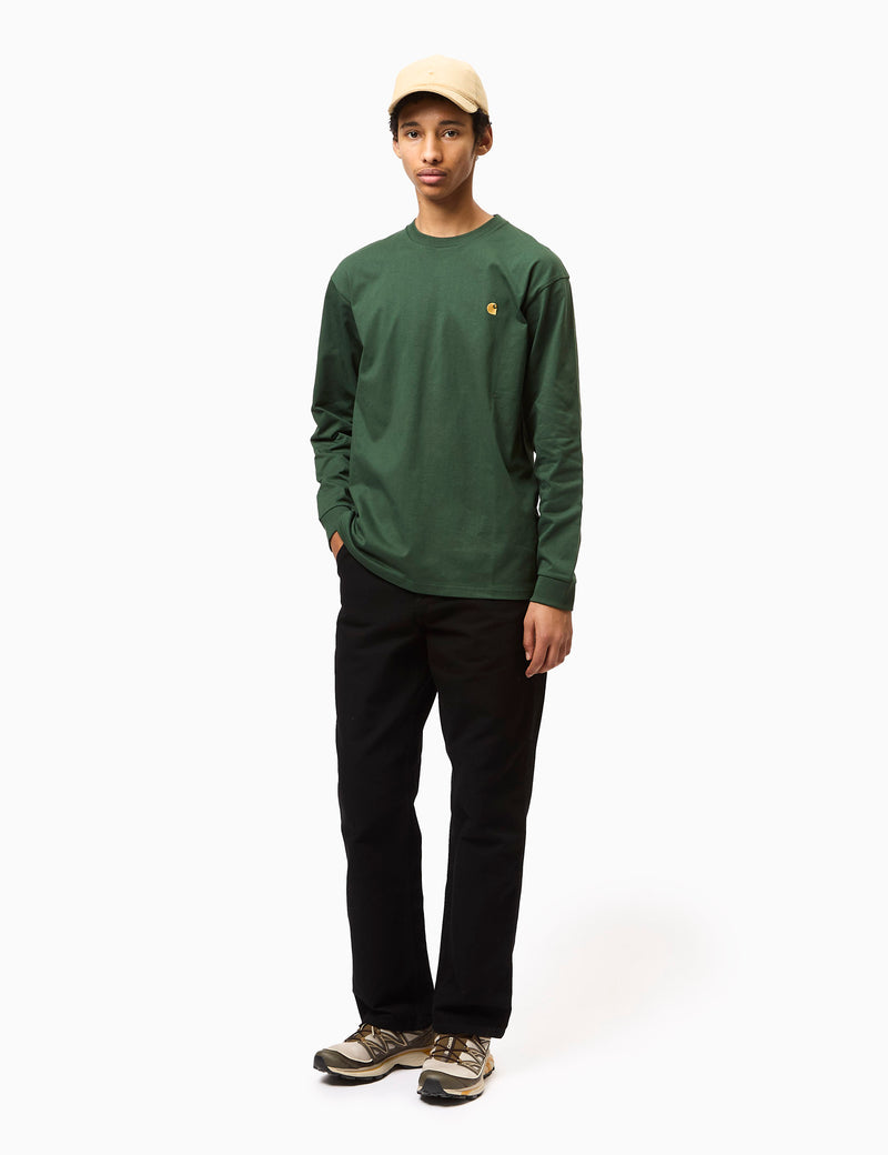 Carhartt WIP Chase Long Sleeve T-Shirt (Loose) - Sycamore Tree Green