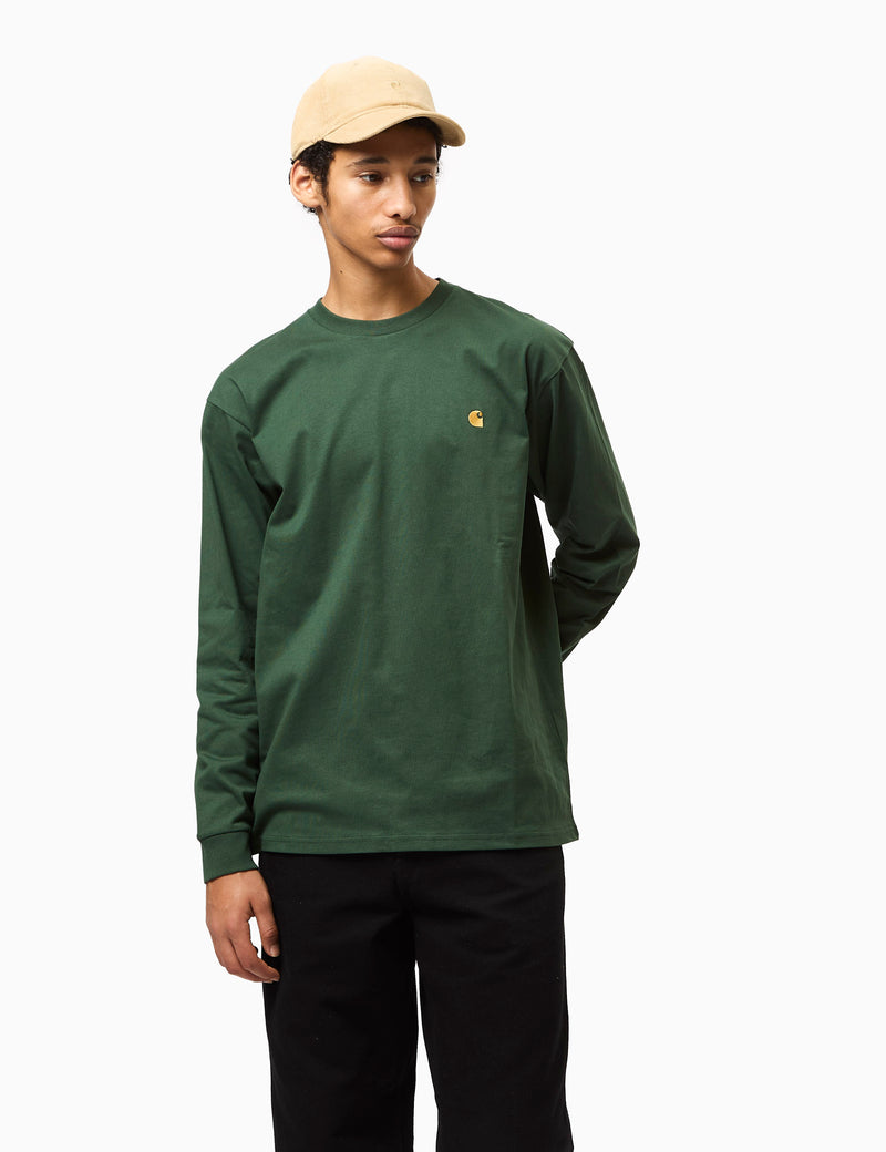 Carhartt WIP Chase Long Sleeve T-Shirt (Loose) - Sycamore Tree Green