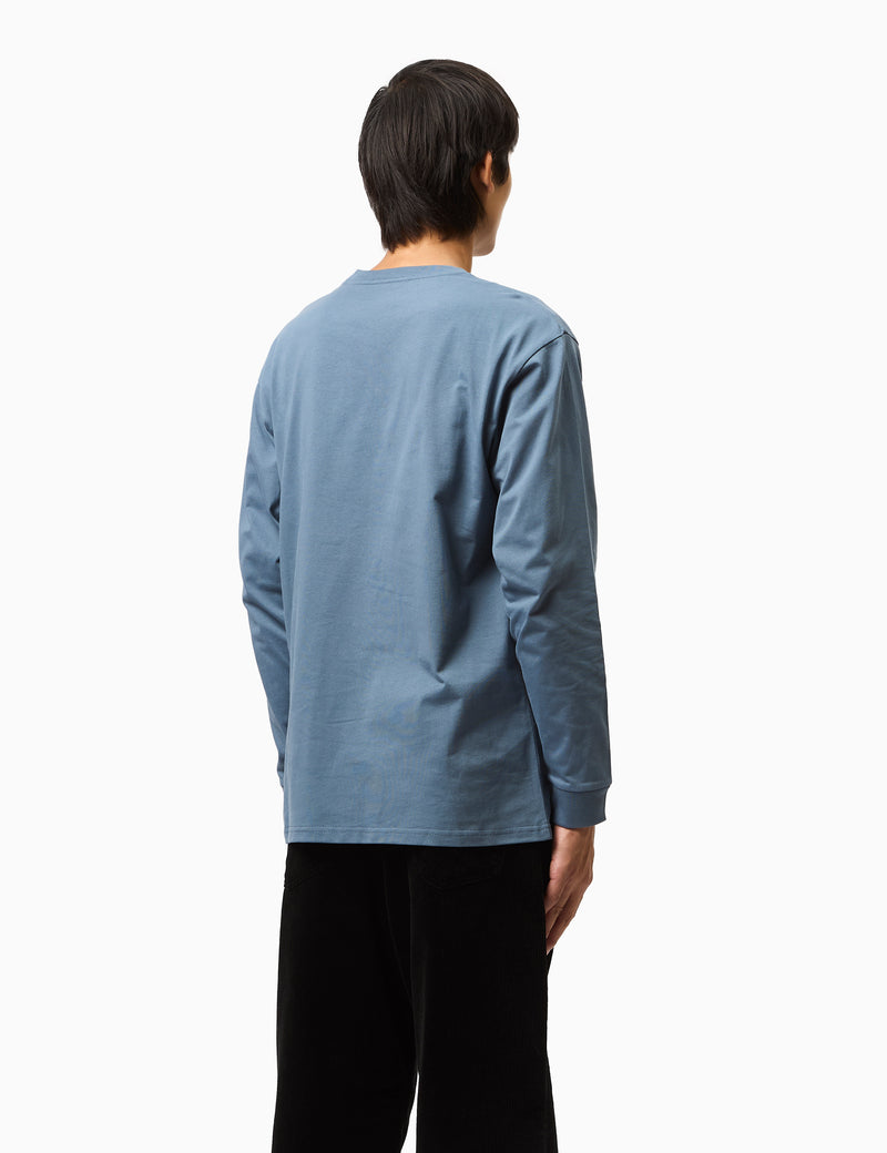 Carhartt WIP Chase Long Sleeve T-Shirt (Loose) - Positano Blue