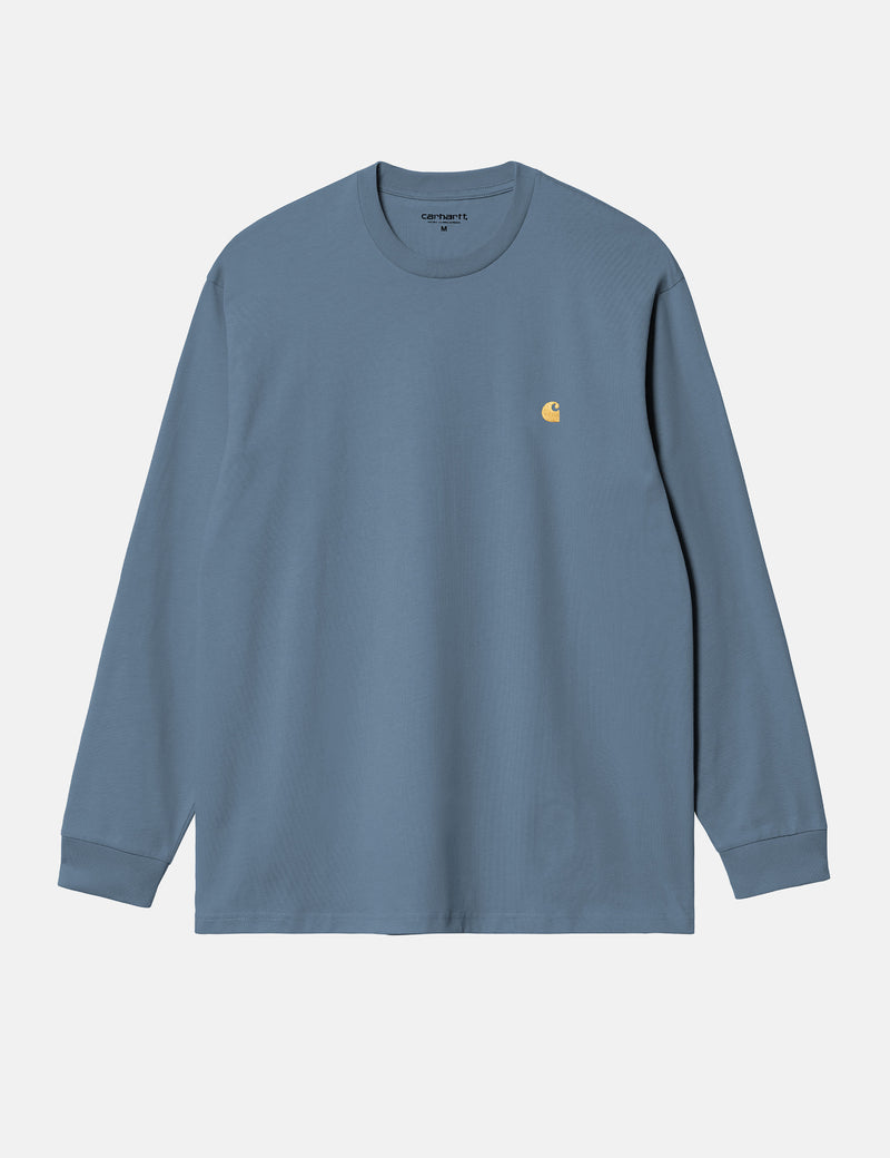 Carhartt WIP Chase Long Sleeve T-Shirt (Loose) - Positano Blue