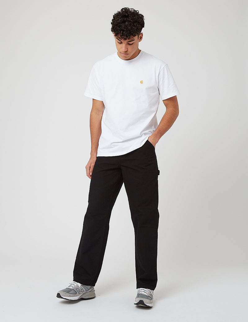 Carhartt WIP Single Knee Pant (Dearborn Canvas) - Black Rinsed