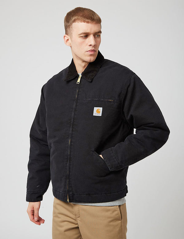 Carhartt WIP OG Detroit Jacket - Black/Black Stone Canvas