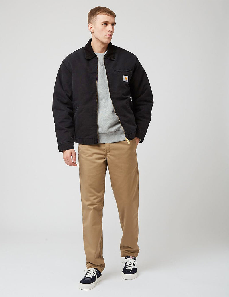 Carhartt WIP OG Detroit Jacket - Black/Black Stone Canvas
