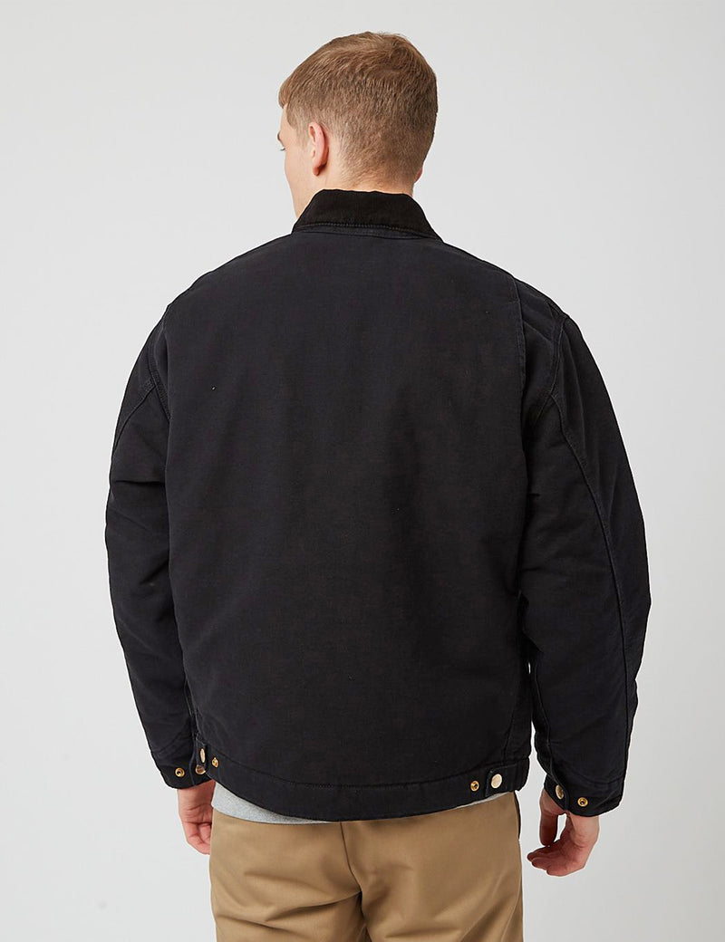 Carhartt WIP OG Detroit Jacket - Black/Black Stone Canvas