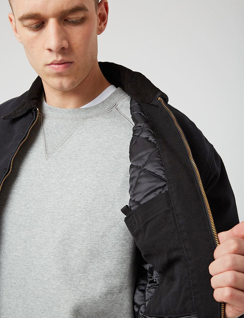 Carhartt WIP OG Detroit Jacket - Black/Black Stone Canvas