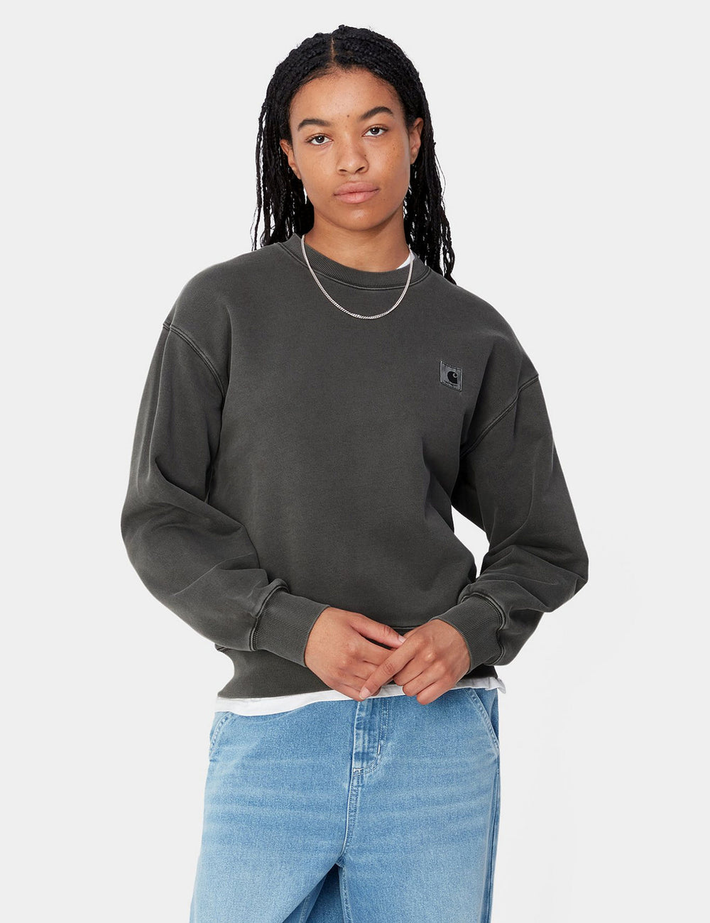 【Carhartt】 ★ NELSON SWEATSHIRT ★ BALLOON FIT Carhartt WIP Women's Nelson Sweat (Balloon) - Graphite