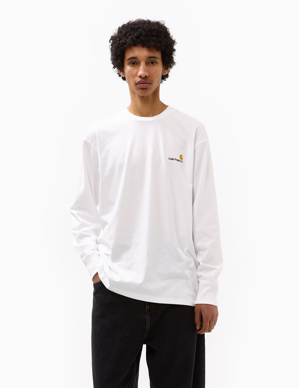 Carhartt WIP American Script Long Sleeve T-Shirt - White