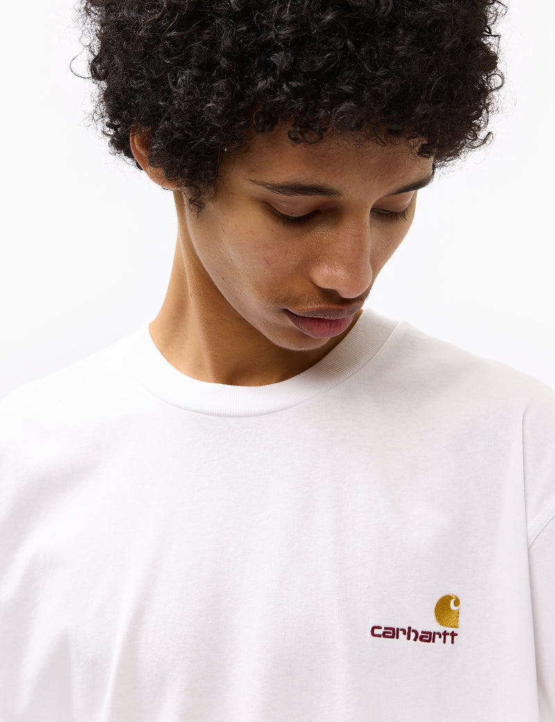 Carhartt-WIP American Script Long Sleeve T-Shirt - White