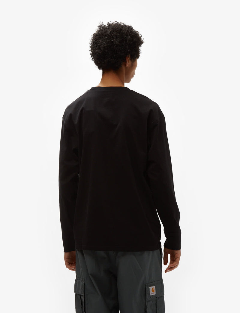 Carhartt-WIP American Script Long Sleeve T-Shirt - Black